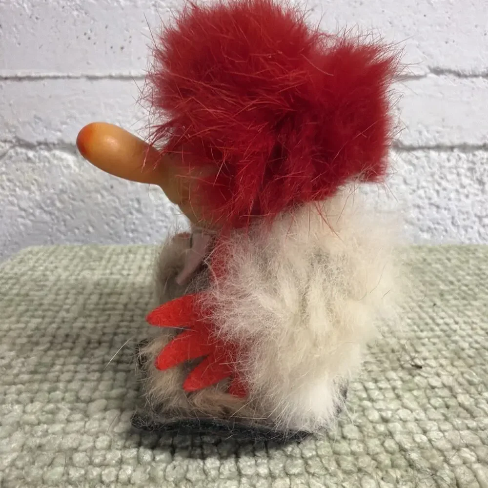 Vintage 1960s Japan Troll Caveman Doll Real Fur Big Nose Rubber Face MCM Kitsc